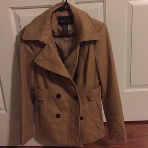 Never worn! Tan peacoat!